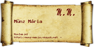 Münz Mária névjegykártya
